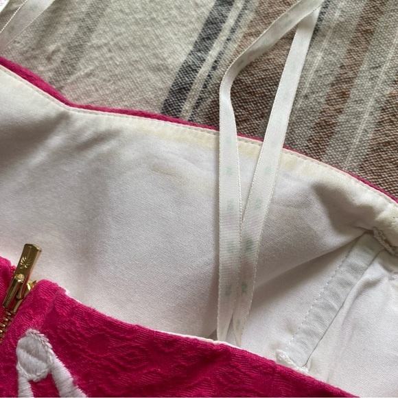 Lilly Pulitzer Azalea Pink Strapless Embroidered Peplum Maybell Dress 4 - Picture 16 of 16